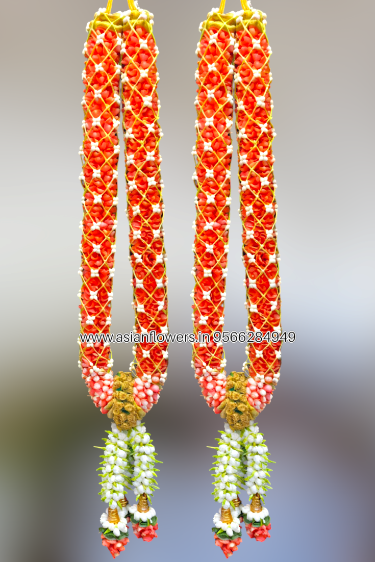 Orange petals  pinwheel net Garland (113)
