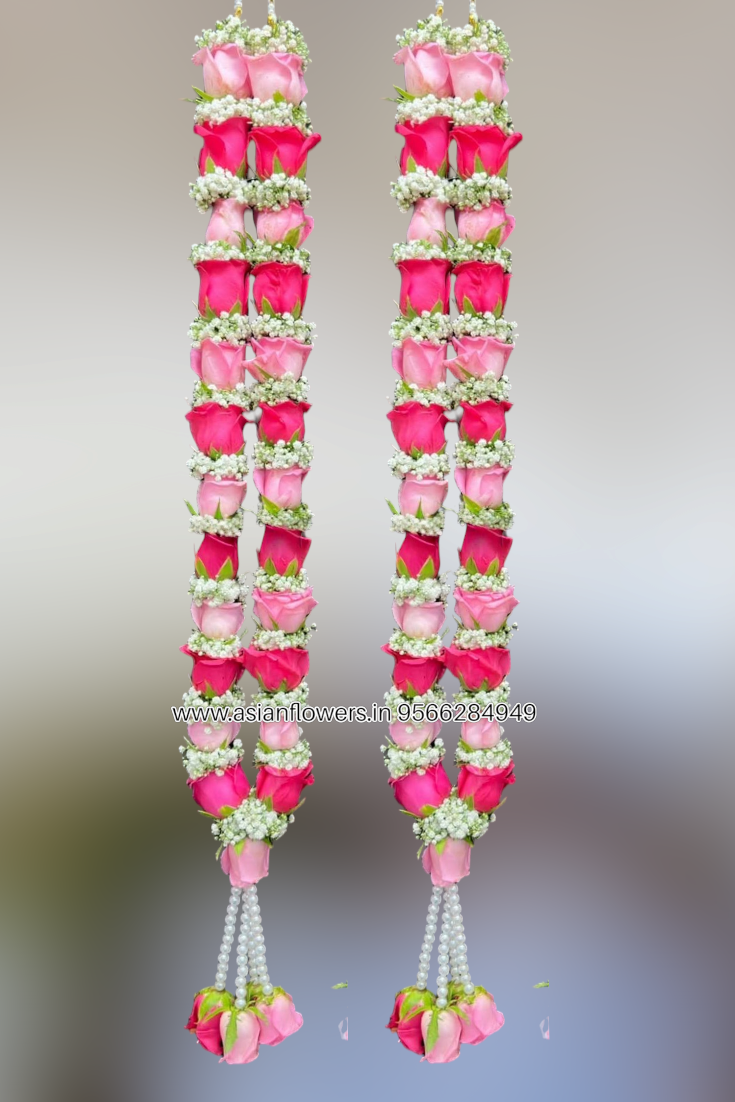 Baby pink and dark pink gypsy garland (131)