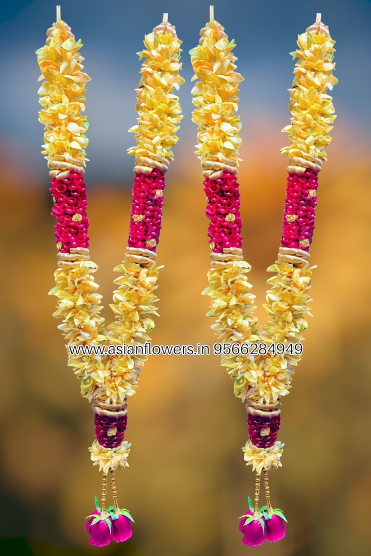 Senbaga poo with red petals garland (264)